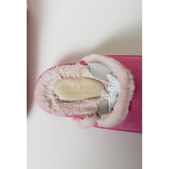 Cole Haan Womens Slip On Ada Mule Pink Suede Shoes Gold Tone Horsebit 9 10B - Picture 5 of 10